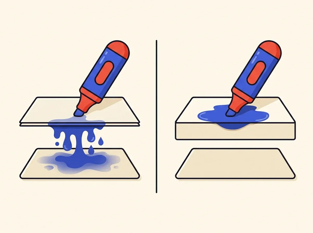 Marker ink soaking through thin paper versus thick paper