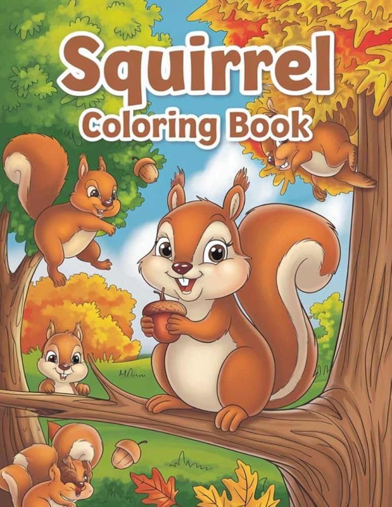 Cozy Squirrel Coloring Book