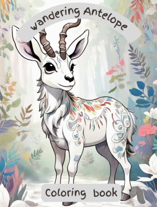 Cute Wandering Antelope Coloring Book