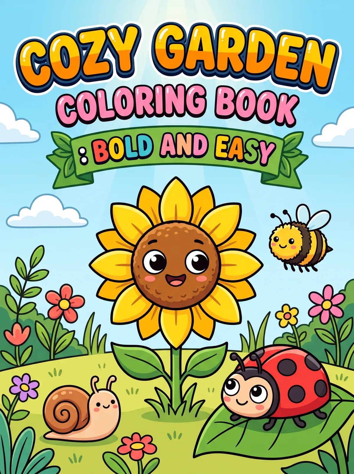 Cozy Garden Coloring Book: Bold And Easy